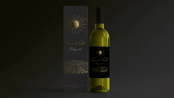 Saveur du Soleil — fles en geschenkdoos mockup