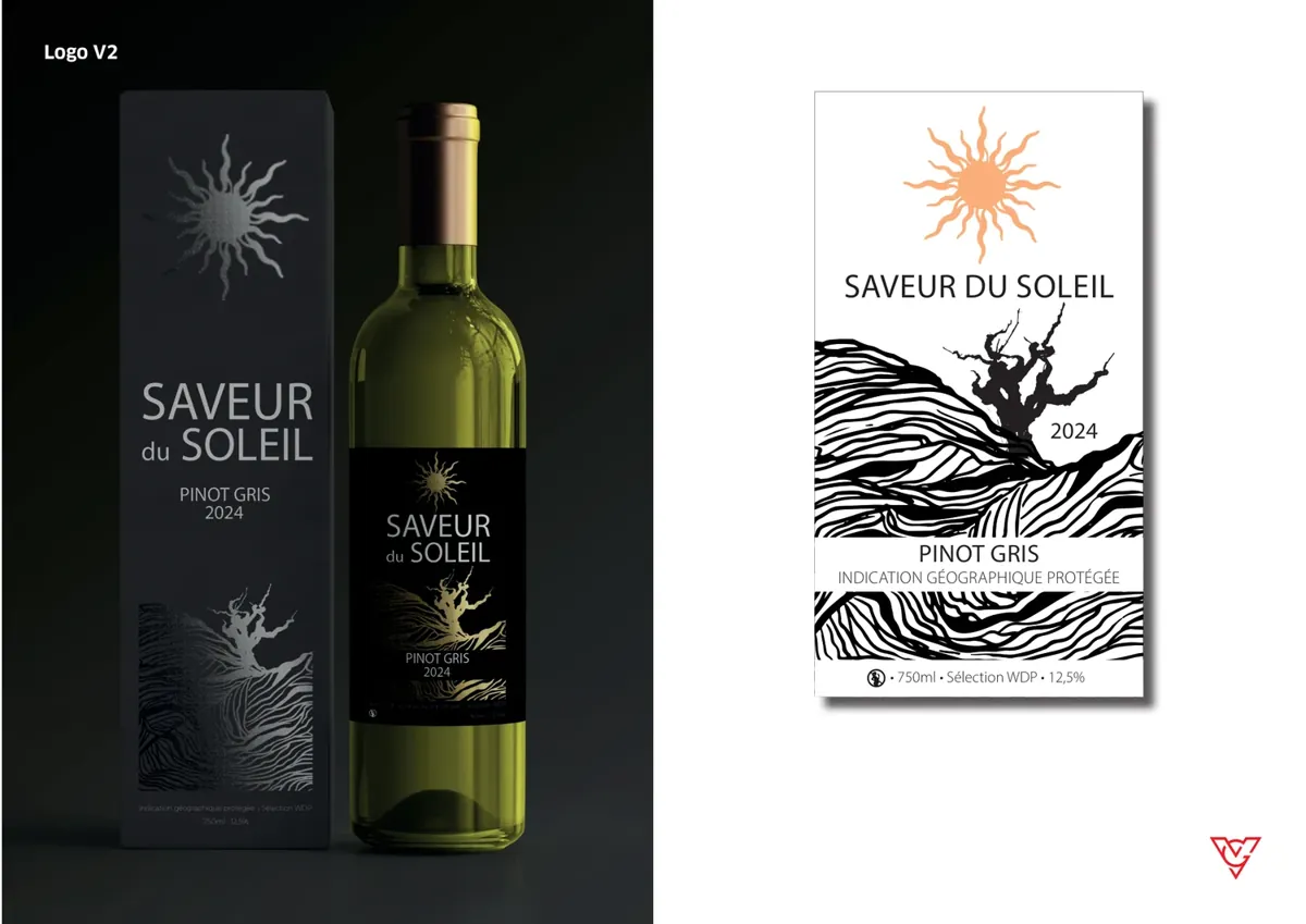 Saveur du Soleil — Wijnetiket