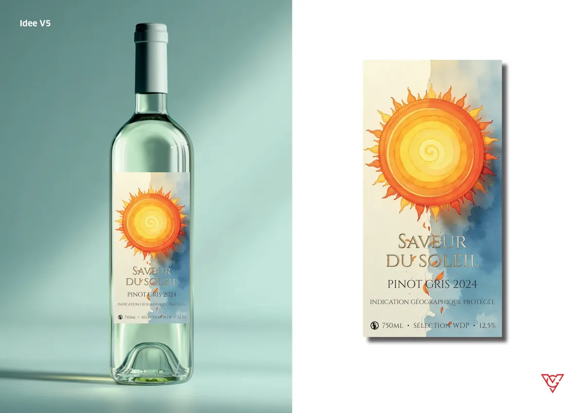 Saveur du Soleil — Wijnetiket